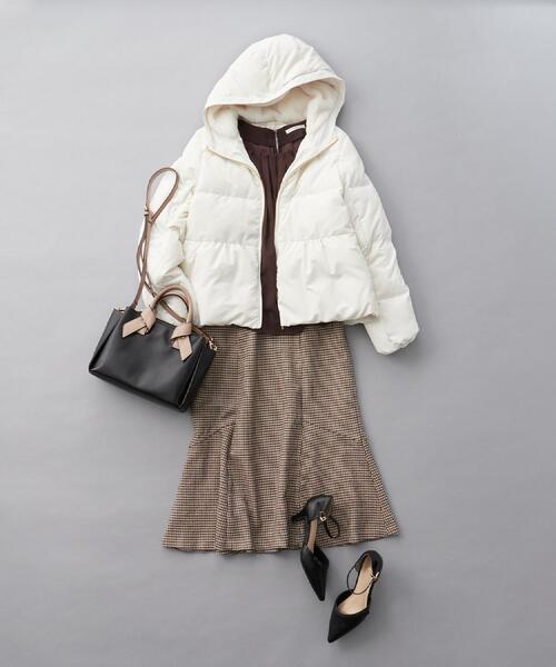 セール】KAWADAダウンペプラムショートコート【撥水/洗濯機OK/静電気