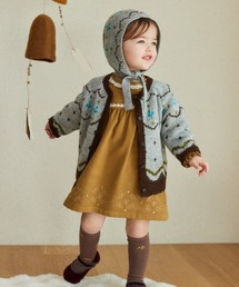 moimoln（モイモルン）の「総柄ニット長袖カーディガン（カーディガン/ボレロ・キッズ）」