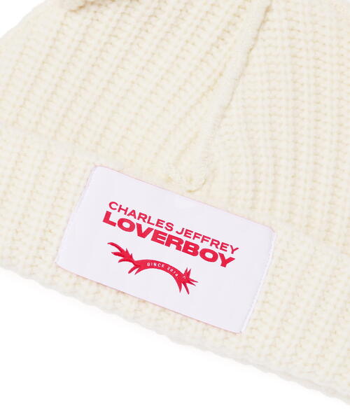 Charles Jeffrey Loverboy（チャールズジェフリーラバーボーイ）の「Charles Jeffrey LOVERBOY/チャールズジェフリーラバーボーイ/CHUNKY RABBIT BEANIE（ニットキャップ/ビーニー・メンズ・ブラック/ホワイト系2・F）」の14枚目の写真