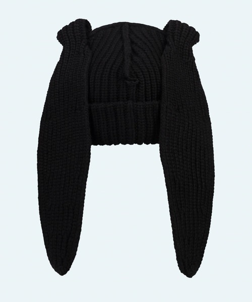 Charles Jeffrey Loverboy（チャールズジェフリーラバーボーイ）の「Charles Jeffrey LOVERBOY/チャールズジェフリーラバーボーイ/CHUNKY RABBIT BEANIE（ニットキャップ/ビーニー・メンズ・ブラック/ホワイト系2・F）」の7枚目の写真