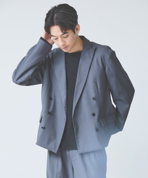 AH ABAHOUSE（エーエイチアバハウス）の「CROPPED DOUBLE-BREASTED TAILORED JACKET / クロップドダブルテーラードジャケット（テーラードジャケット）」