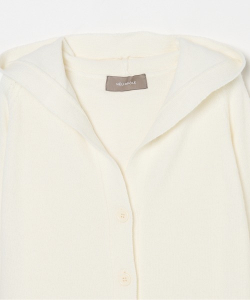 HELIOPOLE（エリオポール）の「KNIT HOODIE CARDIGAN（ニット/セーター・レディース・ダークブラウン/アイボリー/グレー・38）」の5枚目の写真
