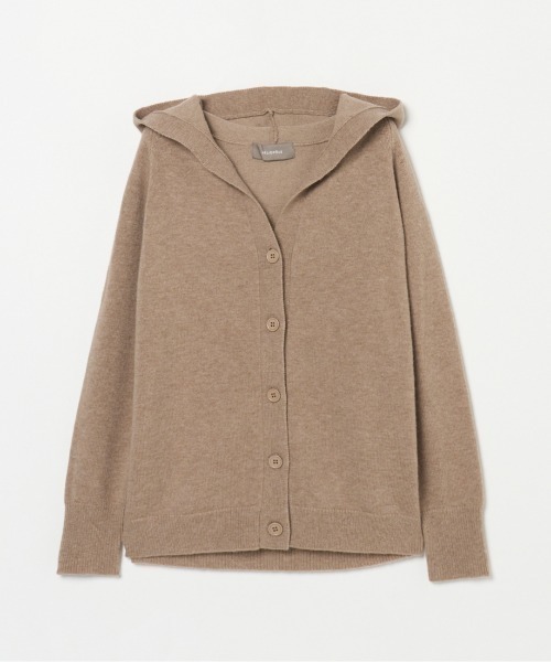 HELIOPOLE（エリオポール）の「KNIT HOODIE CARDIGAN（ニット/セーター・レディース・ダークブラウン/アイボリー/グレー・38）」の11枚目の写真