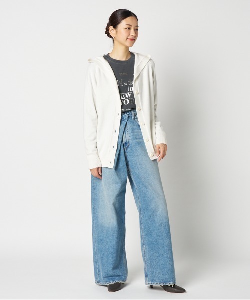 HELIOPOLE（エリオポール）の「KNIT HOODIE CARDIGAN（ニット/セーター・レディース・ダークブラウン/アイボリー/グレー・38）」の20枚目の写真