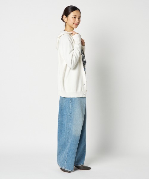 HELIOPOLE（エリオポール）の「KNIT HOODIE CARDIGAN（ニット/セーター・レディース・ダークブラウン/アイボリー/グレー・38）」の21枚目の写真