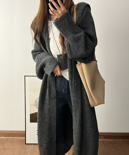 セール】フード付きロングカーディガン（カーディガン/ボレロ