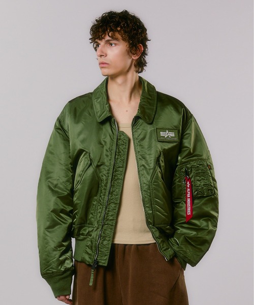 Alpha Industries（アルファインダストリーズ）の「Alpha Industries/アルファインダストリーズ/ALPHA CWU 45P FLIGHT JACKET/シーダブルユー 45P フライトジャケット（ミリタリージャケット・メンズ・グレー系その他3/ネイビー/その他10/ブラック/ブルー系その他3/カーキ・L/M/S/XL/2XL）」の6枚目の写真