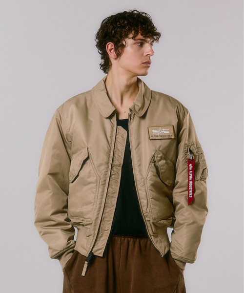 Alpha Industries（アルファインダストリーズ）の「Alpha Industries/アルファインダストリーズ/ALPHA CWU 45P FLIGHT JACKET/シーダブルユー 45P フライトジャケット（ミリタリージャケット・メンズ・グレー系その他3/ネイビー/その他10/ブラック/ブルー系その他3/カーキ・L/M/S/XL/2XL）」の4枚目の写真