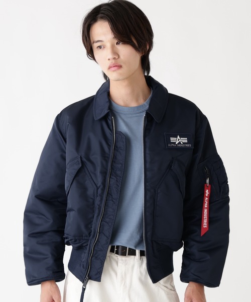 Alpha Industries（アルファインダストリーズ）の「Alpha Industries/アルファインダストリーズ/ALPHA CWU 45P FLIGHT JACKET/シーダブルユー 45P フライトジャケット（ミリタリージャケット・メンズ・グレー系その他3/ネイビー/その他10/ブラック/ブルー系その他3/カーキ・L/M/S/XL/2XL）」の18枚目の写真