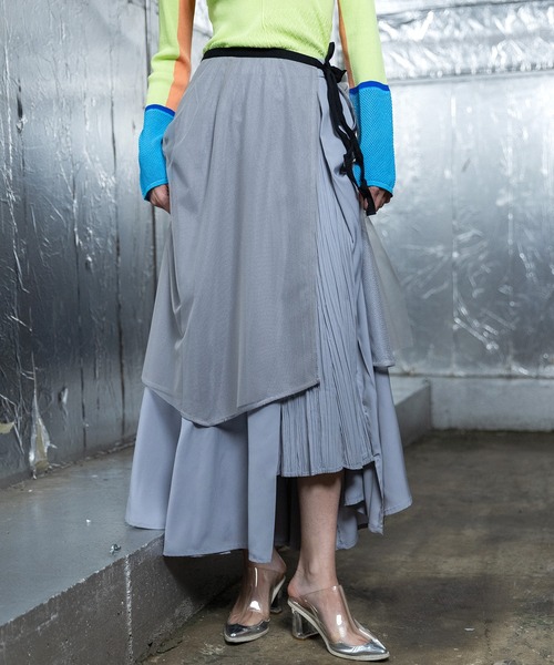 AULA AILA（アウラアイラ）の「レイヤードチュールセットスカート（スカート・レディース・グレー/ブルー/ブラック・0）」の2枚目の写真