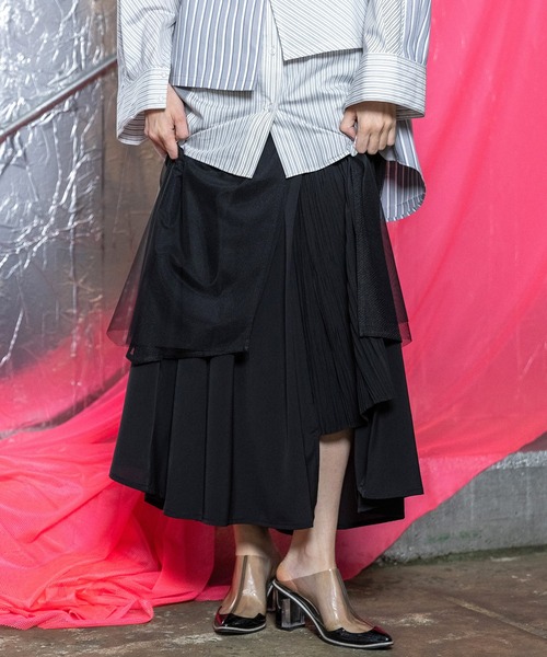 AULA AILA（アウラアイラ）の「レイヤードチュールセットスカート（スカート・レディース・グレー/ブルー/ブラック・0）」の11枚目の写真