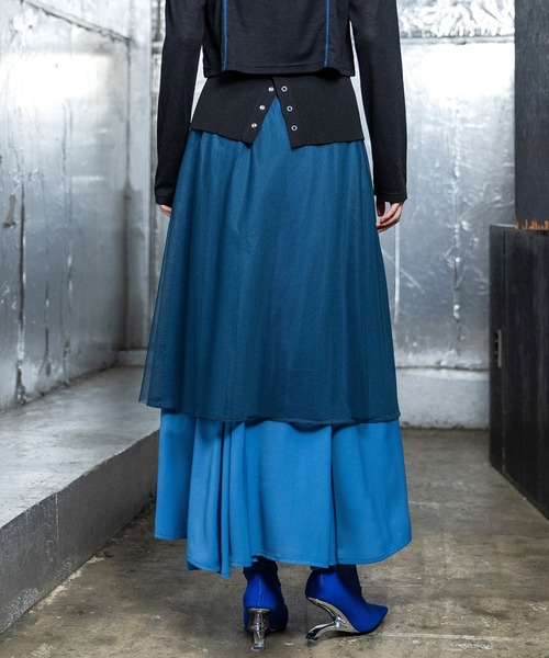 AULA AILA（アウラアイラ）の「レイヤードチュールセットスカート（スカート・レディース・グレー/ブルー/ブラック・0）」の5枚目の写真