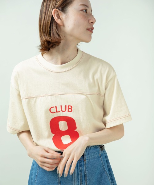 PAR ICI(パーリッシィ)の「丸胴天竺 アメリカンラバープリントTシャツ(Tシャツ/カットソー・レディース・アイボリー/ネイビー・FREE)」の20枚目の写真