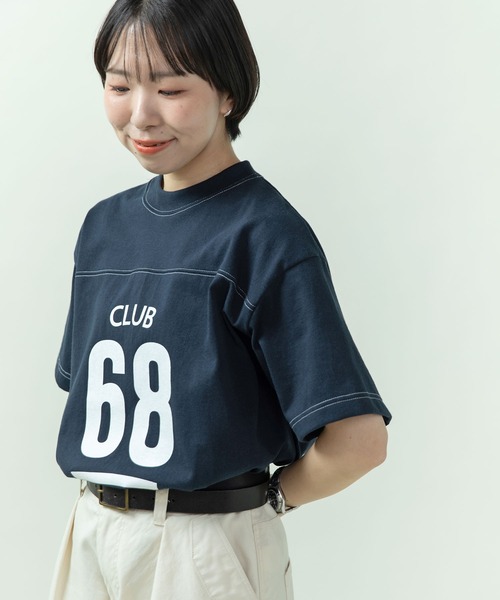 PAR ICI(パーリッシィ)の「丸胴天竺 アメリカンラバープリントTシャツ(Tシャツ/カットソー・レディース・アイボリー/ネイビー・FREE)」の18枚目の写真