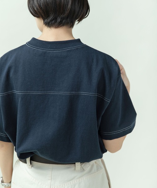 PAR ICI(パーリッシィ)の「丸胴天竺 アメリカンラバープリントTシャツ(Tシャツ/カットソー・レディース・アイボリー/ネイビー・FREE)」の8枚目の写真