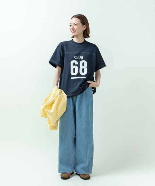 PAR ICI(パーリッシィ)の「丸胴天竺 アメリカンラバープリントTシャツ(Tシャツ/カットソー・レディース・アイボリー/ネイビー・FREE)」の5枚目の写真