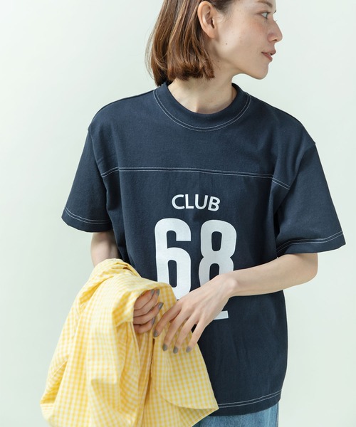 PAR ICI(パーリッシィ)の「丸胴天竺 アメリカンラバープリントTシャツ(Tシャツ/カットソー・レディース・アイボリー/ネイビー・FREE)」の12枚目の写真