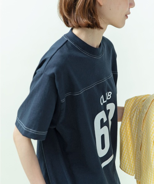 PAR ICI(パーリッシィ)の「丸胴天竺 アメリカンラバープリントTシャツ(Tシャツ/カットソー・レディース・アイボリー/ネイビー・FREE)」の13枚目の写真