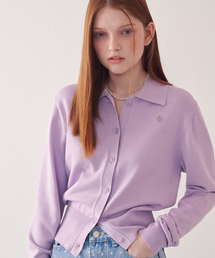 COLLAR BASIC KNIT CARDIGAN SOFT PURPLE
