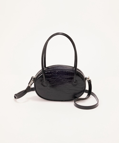 EFOLE(エフォル)の「【ZOZO限定】2way croco mini boston / 2wayクロコミニボストン(ショルダーバッグ・レディース・ブラウン/ブラック・FREE)」の4枚目の写真