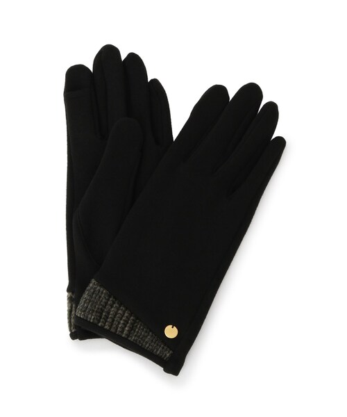 ITS'DEMO(イッツデモ)の「【手洗い可】チャーム付チェック切替グローブ(手袋・レディース・ブラック/グレー/ピンク系・00)」の2枚目の写真