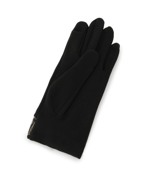 ITS'DEMO(イッツデモ)の「【手洗い可】チャーム付チェック切替グローブ(手袋・レディース・ブラック/グレー/ピンク系・00)」の5枚目の写真