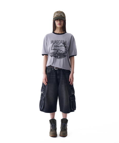 AAKAM(アーカム)の「Camo Patch Bermuda Denim Cargo Pants (Black)(その他パンツ・レディース・その他・1/2)」の4枚目の写真