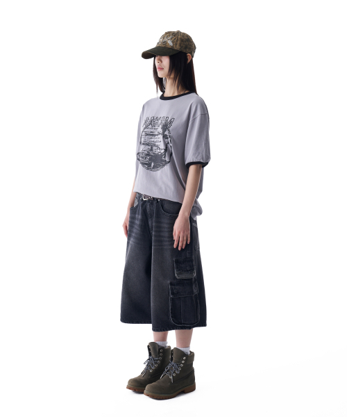 AAKAM(アーカム)の「Camo Patch Bermuda Denim Cargo Pants (Black)(その他パンツ・レディース・その他・1/2)」の5枚目の写真