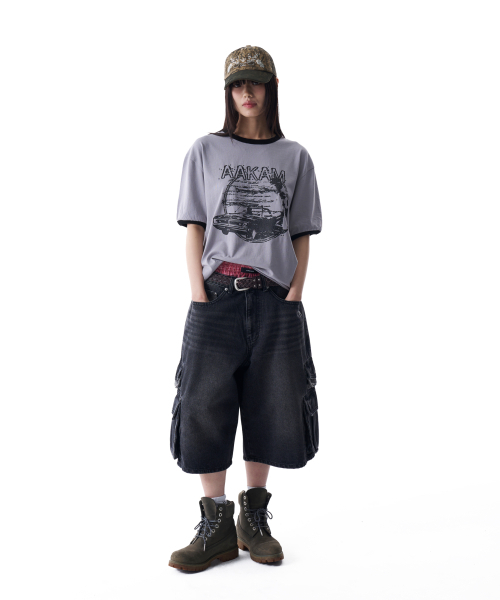 AAKAM(アーカム)の「Camo Patch Bermuda Denim Cargo Pants (Black)(その他パンツ・レディース・その他・1/2)」の7枚目の写真