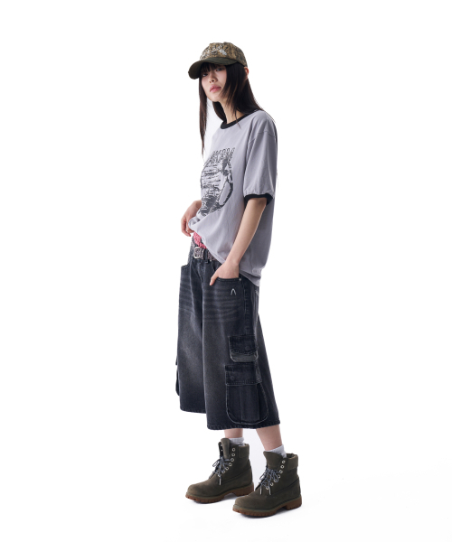 AAKAM(アーカム)の「Camo Patch Bermuda Denim Cargo Pants (Black)(その他パンツ・レディース・その他・1/2)」の9枚目の写真