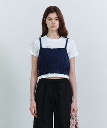 Fallett（ファレット）の「Bustier Knit Navy（Tシャツ/カットソー・レディース）」