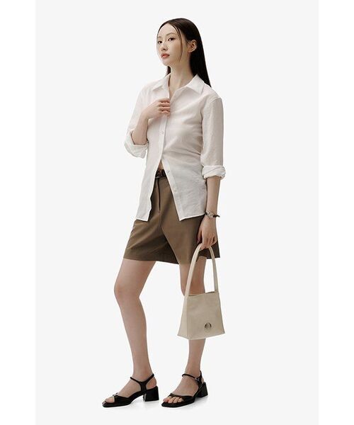 MUSINSA STANDARD WOMAN（ムシンサスタンダードウーマン）の「レディース軽量隠しバンディングハーフスラックス【ダスティベージュ】（スラックス・レディース・その他・32/30/31/24/25/26/27）」の11枚目の写真