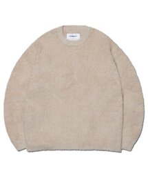 CROPPED HAIRY KNIT - BEIGE