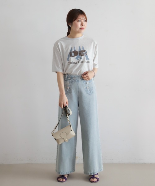 NOMBRE IMPAIR（ノンブルアンペール）の「トランクバッグPT　半袖TEE（Tシャツ/カットソー・レディース・ライトグレー/イエロー・FREE）」の3枚目の写真