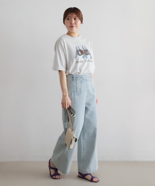 NOMBRE IMPAIR（ノンブルアンペール）の「トランクバッグPT　半袖TEE（Tシャツ/カットソー・レディース・ライトグレー/イエロー・FREE）」の4枚目の写真