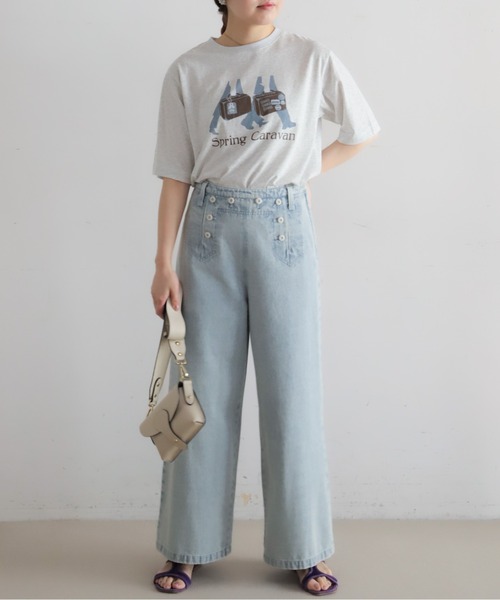 NOMBRE IMPAIR（ノンブルアンペール）の「トランクバッグPT　半袖TEE（Tシャツ/カットソー・レディース・ライトグレー/イエロー・FREE）」の7枚目の写真