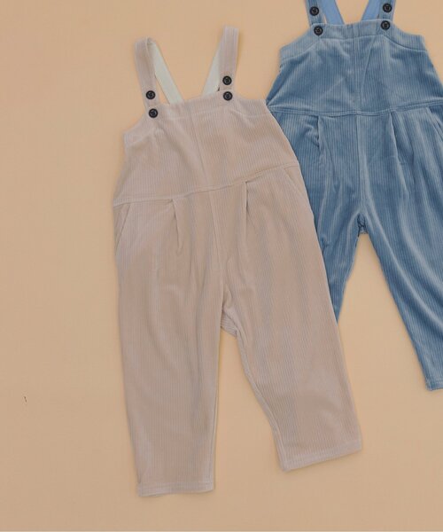 BREEZE（ブリーズ）の「【あったか】ふわとろサロペット（サロペット/オーバーオール・キッズ・ブルー/ベージュ・80/90/100/110/120/130）」の2枚目の写真