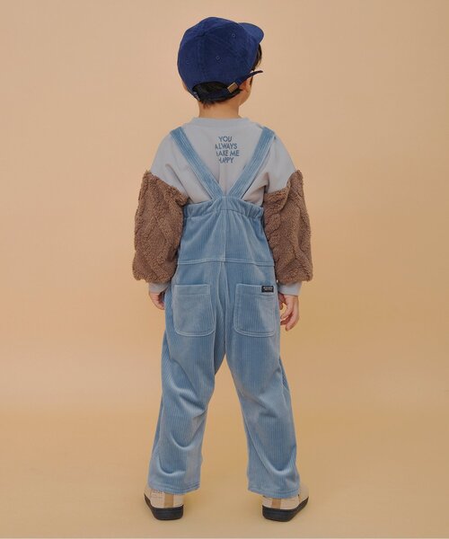 BREEZE（ブリーズ）の「【あったか】ふわとろサロペット（サロペット/オーバーオール・キッズ・ブルー/ベージュ・80/90/100/110/120/130）」の6枚目の写真