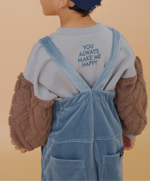 BREEZE（ブリーズ）の「【あったか】ふわとろサロペット（サロペット/オーバーオール・キッズ・ブルー/ベージュ・80/90/100/110/120/130）」の7枚目の写真
