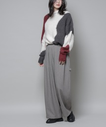 NANO universe | ヘリンボンツイードペインタードロストパンツ(スラックス)