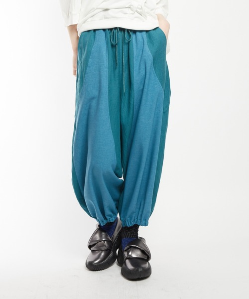 gomme（ゴム）の「リネンレーヨンゲーミングパンツ（その他パンツ・レディース・グリーン/ブラック/チャコールグレー・MEDIUM）」の3枚目の写真