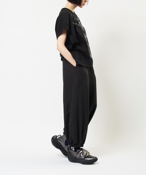 gomme（ゴム）の「リネンレーヨンゲーミングパンツ（その他パンツ・レディース・グリーン/ブラック/チャコールグレー・MEDIUM）」の5枚目の写真