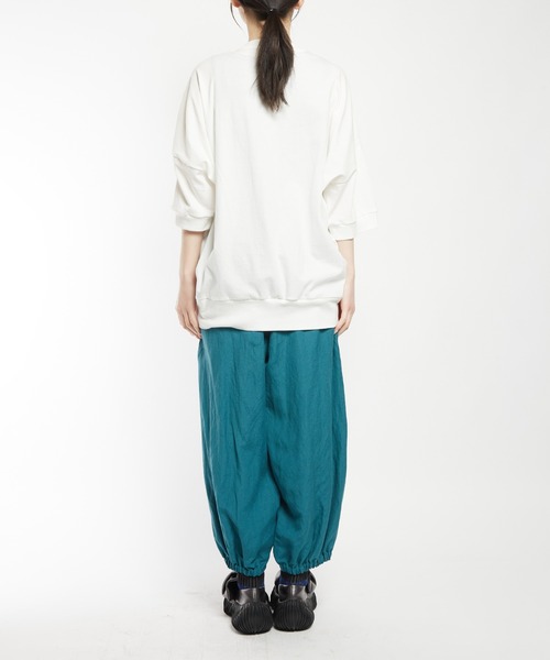 gomme（ゴム）の「リネンレーヨンゲーミングパンツ（その他パンツ・レディース・グリーン/ブラック/チャコールグレー・MEDIUM）」の9枚目の写真