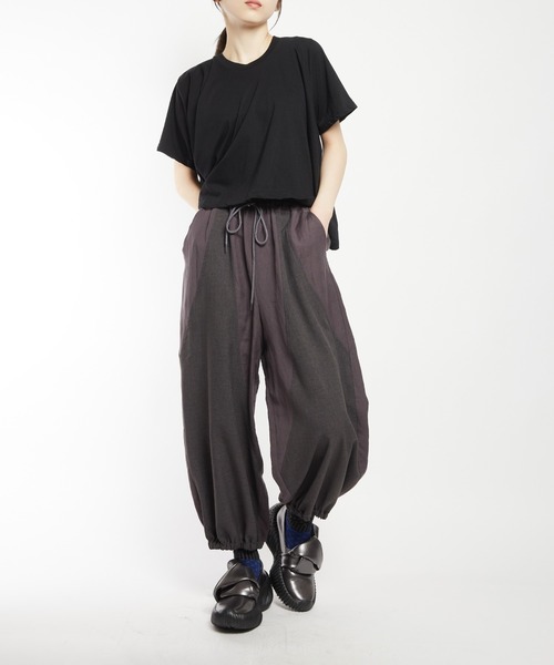 gomme（ゴム）の「リネンレーヨンゲーミングパンツ（その他パンツ・レディース・グリーン/ブラック/チャコールグレー・MEDIUM）」の11枚目の写真