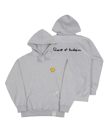 [UNISEX]図面ドットバックロゴフードティー_グレー