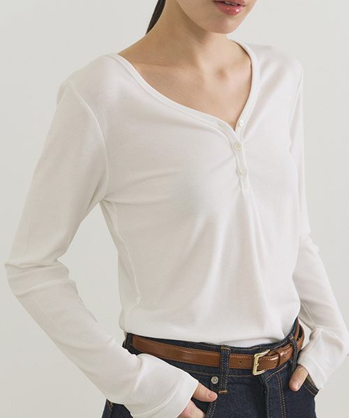 LINGSEOUL(リングソウル)の「ribbed button top-ivory(Tシャツ/カットソー・レディース・その他・FREE)」の5枚目の写真