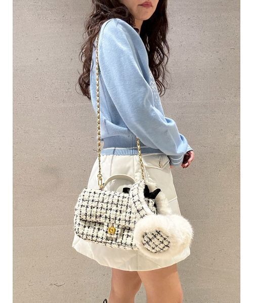 LILY BROWN（リリーブラウン）の「【LILY BROWN×MARY QUANT】チェーンショルダーバッグ（ショルダーバッグ・レディース・キャメル/ホワイト/ブラック・F）」の4枚目の写真