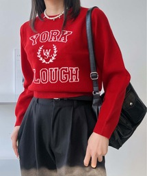 AS KNOW AS plus | ♪選べるアソートデザイン ニットプルオーバー(キラキラリボン・カレッジロゴ）(ニット/セーター)