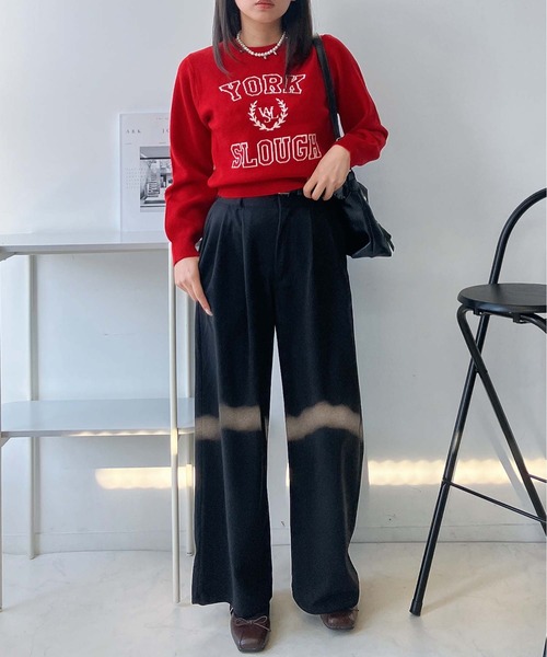 AS KNOW AS plus（アズノゥアズプラス）の「♪選べるアソートデザイン ニットプルオーバー(キラキラリボン・カレッジロゴ）（ニット/セーター・レディース・レッド系/アイボリー系/ネイビー系/ピンク系・FREE）」の22枚目の写真