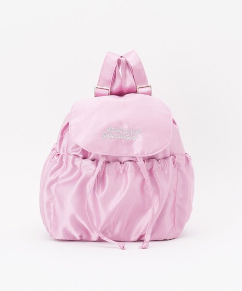 HELLO.SANFRANCISCO（ハローサンフランシスコ）の「【HELLO.SANFRANCISCO/ハローサンフランシスコ】ロゴ刺繍サテンリュックサック（バックパック/リュック・レディース・ピンク/シルバー/ブルー・ONE SIZE）」の14枚目の写真